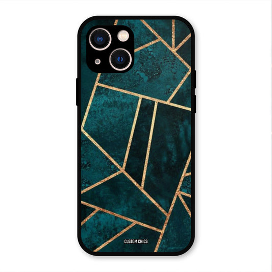 Green Gold Angle iPhone 13 Mobile Back Cover - Aesthetic PrintShield Case