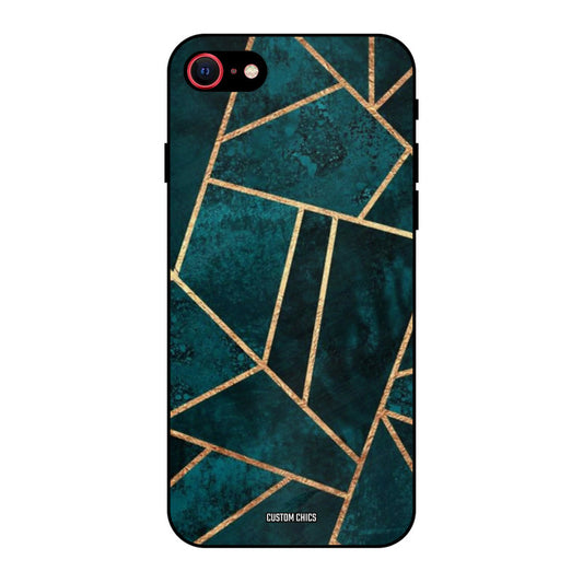 Green Gold Angle iPhone SE 2020 Mobile Back Cover - Aesthetic PrintShield Case