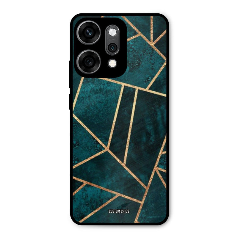 Green Gold Angle Oppo Reno 14 Pro Mobile Back Cover - Aesthetic PrintShield Case