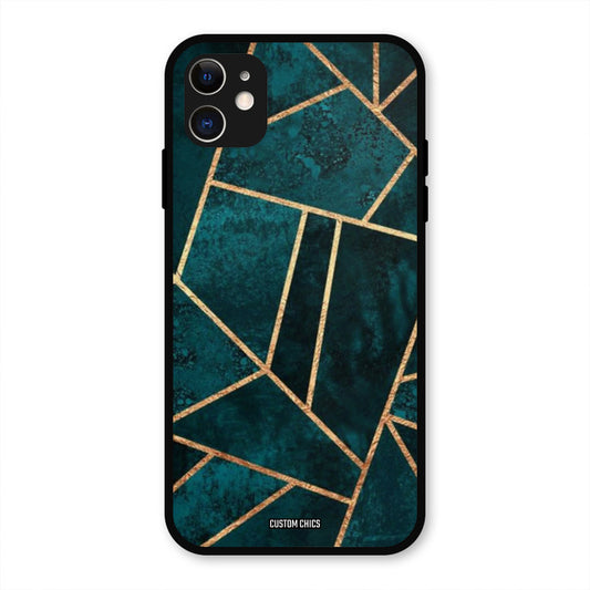 Green Gold Angle IPhone 11 Mobile Back Cover - Aesthetic PrintShield Case