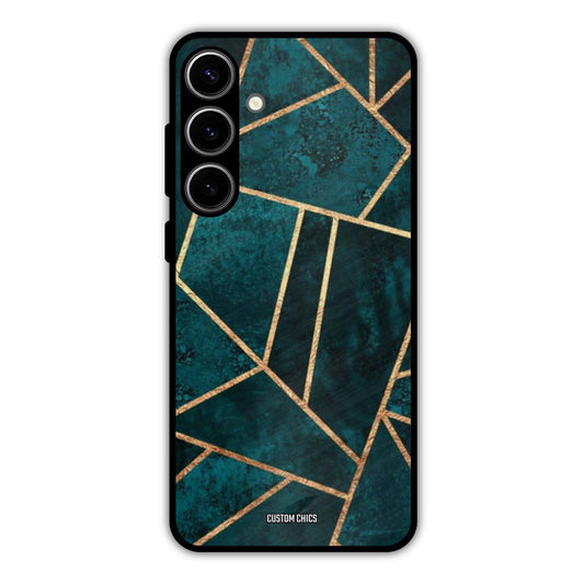 Green Gold Angle Samsung Galaxy S24 Plus Mobile Back Cover - Aesthetic PrintShield Case
