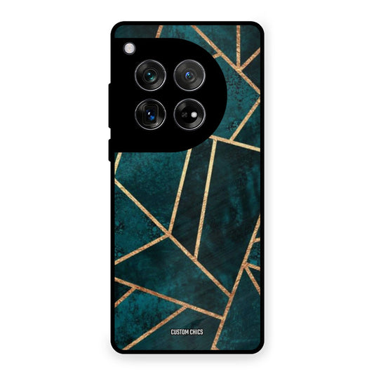 Green Gold Angle OnePlus 12 Mobile Back Cover - Aesthetic PrintShield Case