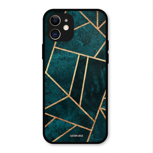 Green Gold Angle IPhone 12 Mobile Back Cover - Aesthetic PrintShield Case