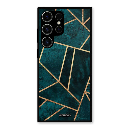 Green Gold Angle Samsung Galaxy S23 Ultra Mobile Back Cover - Aesthetic PrintShield Case
