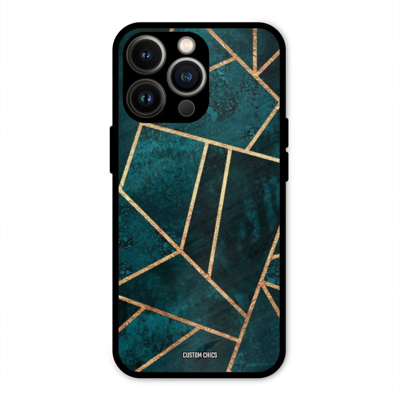 Green Gold Angle iPhone 13 Pro Mobile Back Cover - Aesthetic PrintShield Case