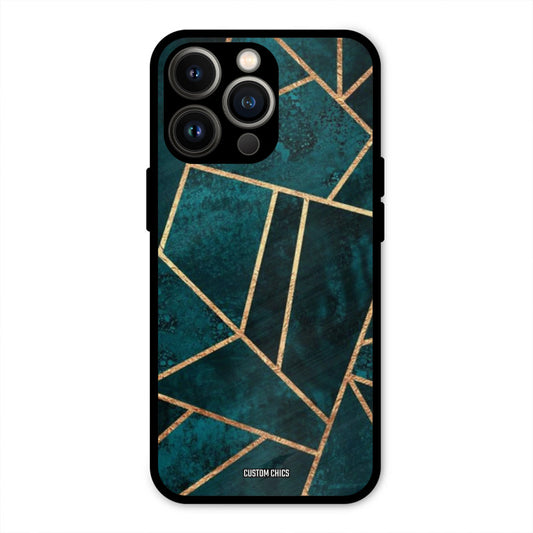 Green Gold Angle iPhone 13 Pro Mobile Back Cover - Aesthetic PrintShield Case