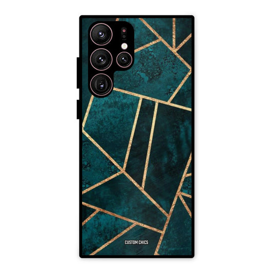 Green Gold Angle Samsung Galaxy S22 Ultra Mobile Back Cover - Aesthetic PrintShield Case