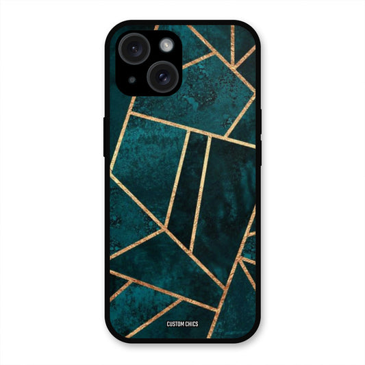 Green Gold Angle iPhone 15 Plus Mobile Back Cover - Aesthetic PrintShield Case
