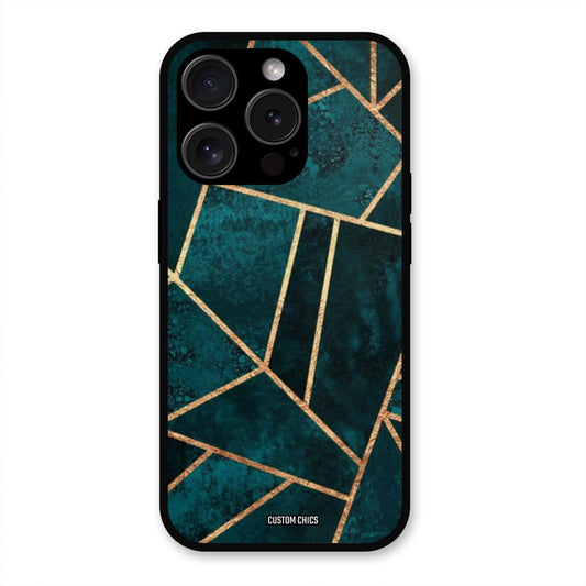 Green Gold Angle iPhone 15 Pro Max Mobile Back Cover - Aesthetic PrintShield Case
