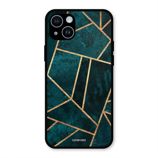 Green Gold Angle iPhone 14 Mobile Back Cover - Aesthetic PrintShield Case