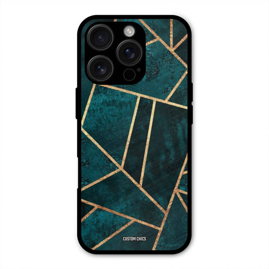 Green Gold Angle iPhone 16 Pro Mobile Back Cover - Aesthetic PrintShield Case