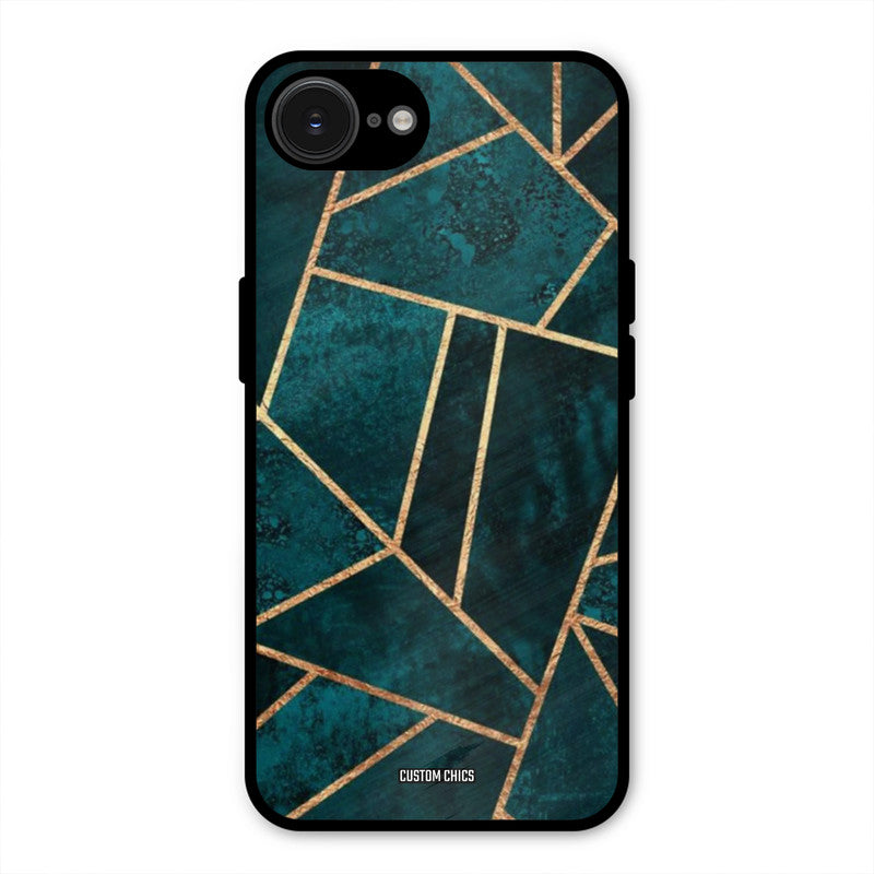 Green Gold Angle iPhone 16e Mobile Back Cover - Aesthetic PrintShield Case