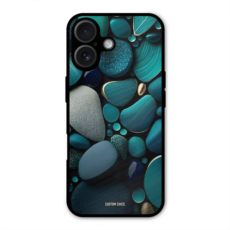 Green Stones iPhone 16 Mobile Back Cover - Aesthetic PrintShield Case