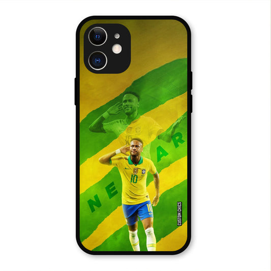 Green Yellow Neymar  iPhone 12 Mobile Back Cover - Sports PrintShield Case