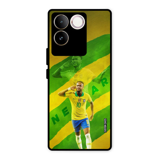 Green Yellow Neymar Vivo T2 Pro Mobile Back Cover - Sports PrintShield Case