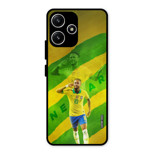 Green Yellow Neymar Redmi 12 5G Mobile Back Cover - Sports PrintShield Case