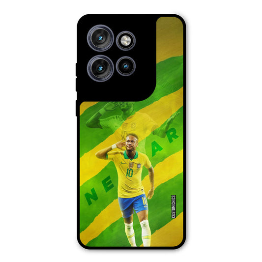 Green Yellow Neymar Motorola Edge 50 Neo Mobile Back Cover - Sports PrintShield Case
