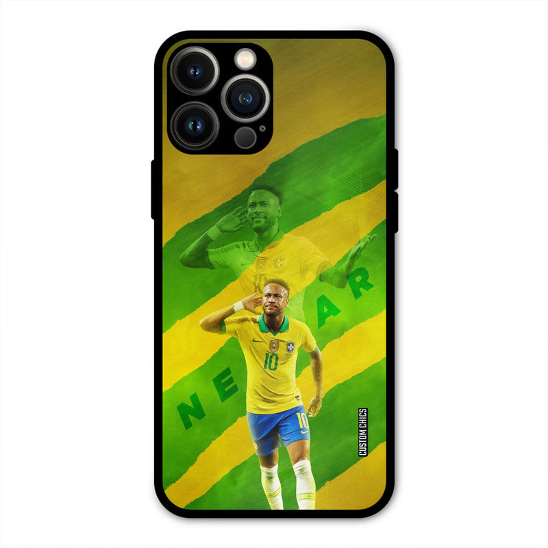 Green Yellow Neymar  iPhone 13 Pro Max Mobile Back Cover - Sports PrintShield Case