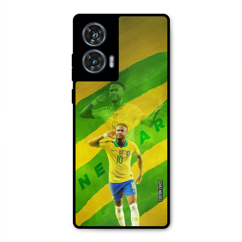 Green Yellow Neymar Moto G96 Mobile Back Cover - Sports PrintShield Case