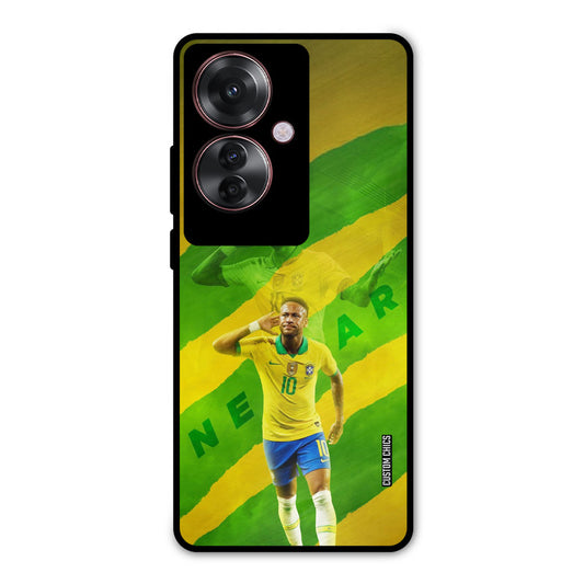 Green Yellow Neymar Oppo F25 Pro Mobile Back Cover - Sports PrintShield Case
