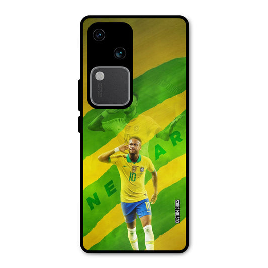 Green Yellow Neymar Vivo V30 Mobile Back Cover - Sports PrintShield Case