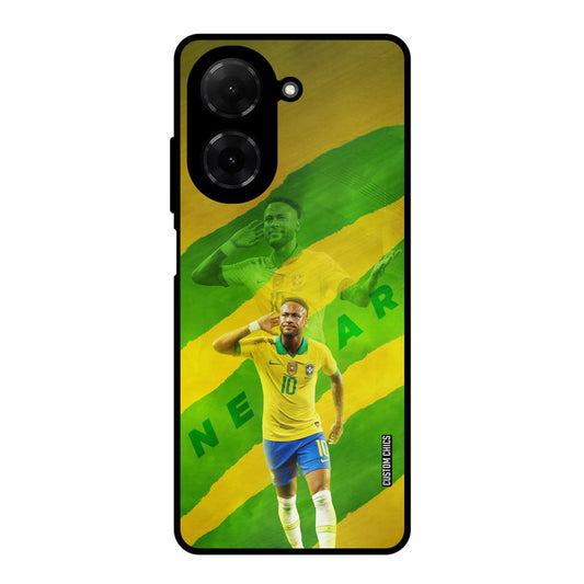 Green Yellow Neymar Poco C71 Mobile Back Cover - Sports PrintShield Case
