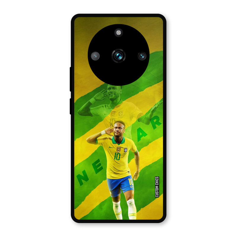 Green Yellow Neymar Realme 11 Pro Plus Mobile Back Cover - Sports PrintShield Case
