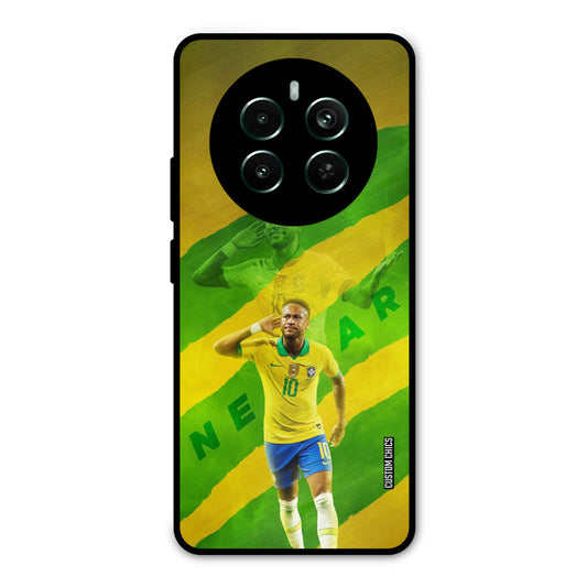 Green Yellow Neymar Realme 12 Plus Mobile Back Cover - Sports PrintShield Case