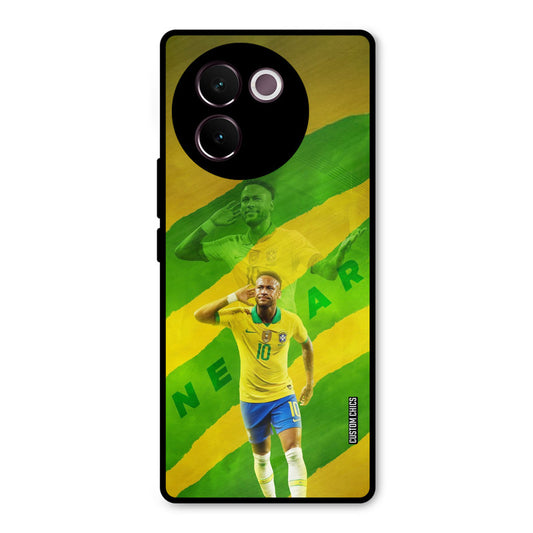 Green Yellow Neymar Vivo V30e Mobile Back Cover - Sports PrintShield Case