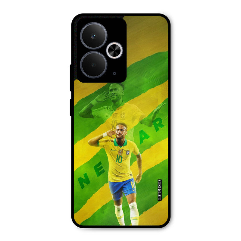 Green Yellow Neymar Realme 14T Mobile Back Cover - Sports PrintShield Case