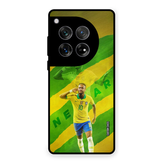Green Yellow Neymar OnePlus 12 Mobile Back Cover - Sports PrintShield Case