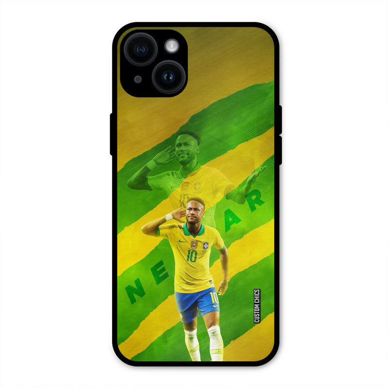 Green Yellow Neymar  iPhone 14 Plus Mobile Back Cover - Sports PrintShield Case