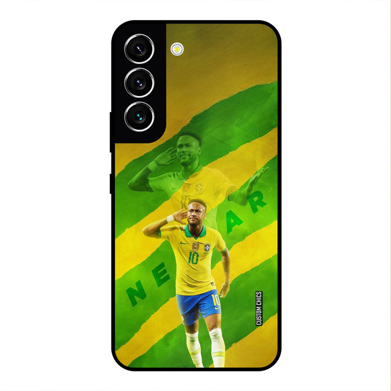 Green Yellow Neymar Samsung Galaxy S22 Mobile Back Cover - Sports PrintShield Case