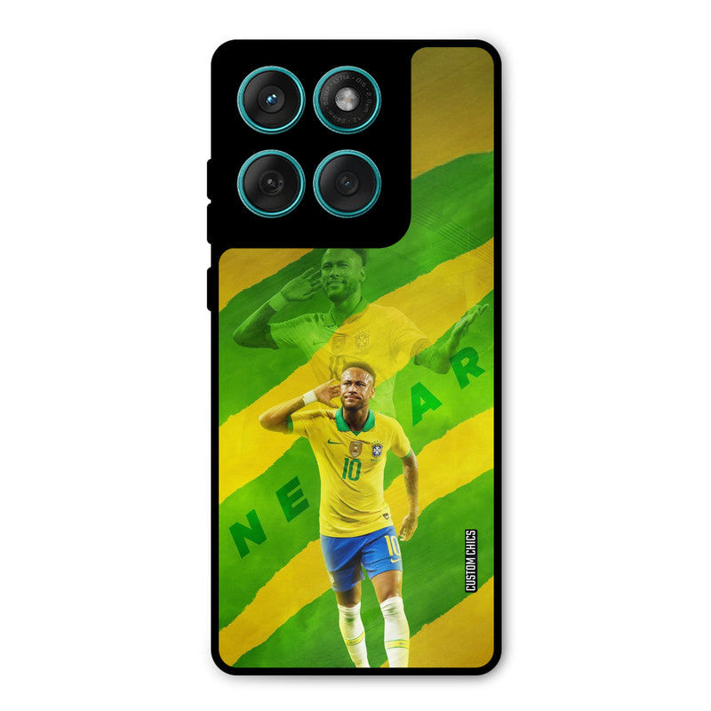 Green Yellow Neymar Motorola Edge 60 Mobile Back Cover - Sports PrintShield Case