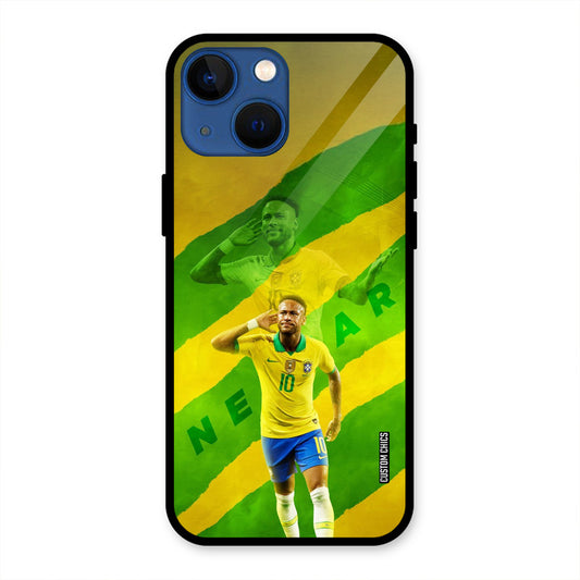 Green Yellow Neymar iPhone 13 Mini Mobile Back Cover - Sports PrintShield Case