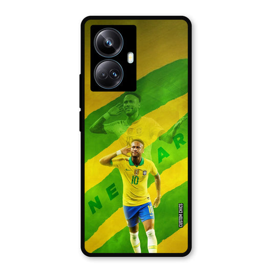 Green Yellow Neymar Realme 10 Pro Plus Mobile Back Cover - Sports PrintShield Case