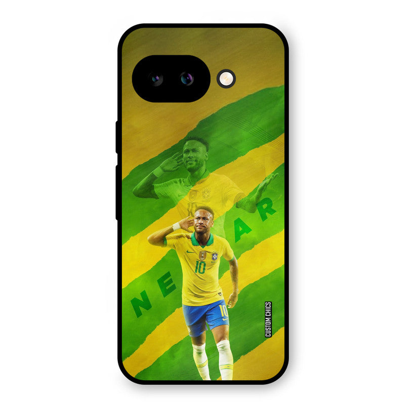 Green Yellow Neymar Google Pixel 9A Mobile Back Cover - Sports PrintShield Case