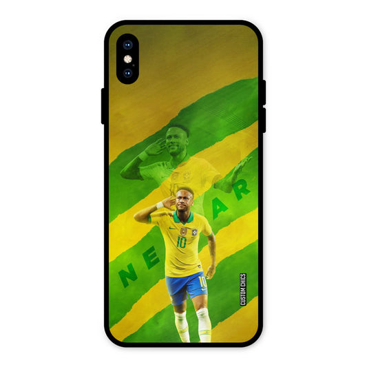 Green Yellow Neymar iPhone XS Max Mobile Back Cover - Sports PrintShield Case