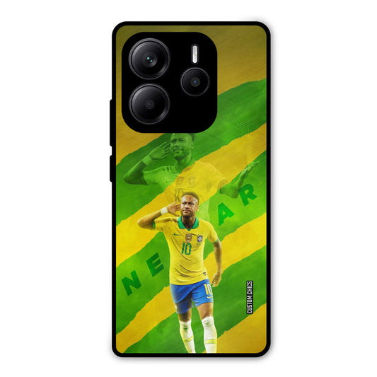 Green Yellow Neymar Redmi Note 14 Mobile Back Cover - Sports PrintShield Case