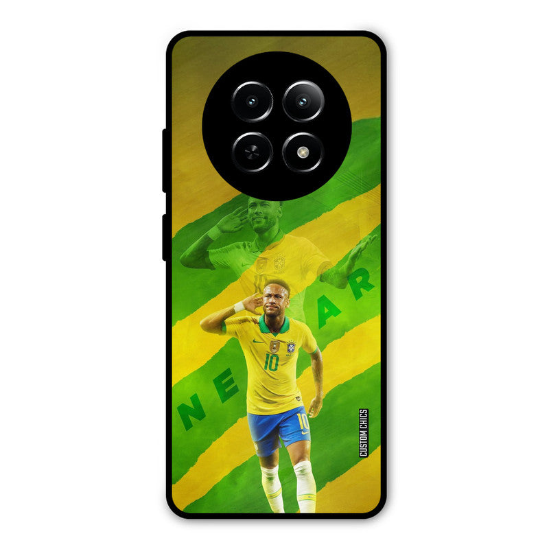 Green Yellow Neymar Realme Narzo N65 Mobile Back Cover - Sports PrintShield Case