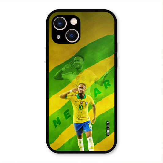 Green Yellow Neymar  iPhone 13 Mobile Back Cover - Sports PrintShield Case