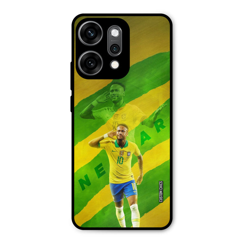 Green Yellow Neymar Oppo Reno 14 Pro Mobile Back Cover - Sports PrintShield Case