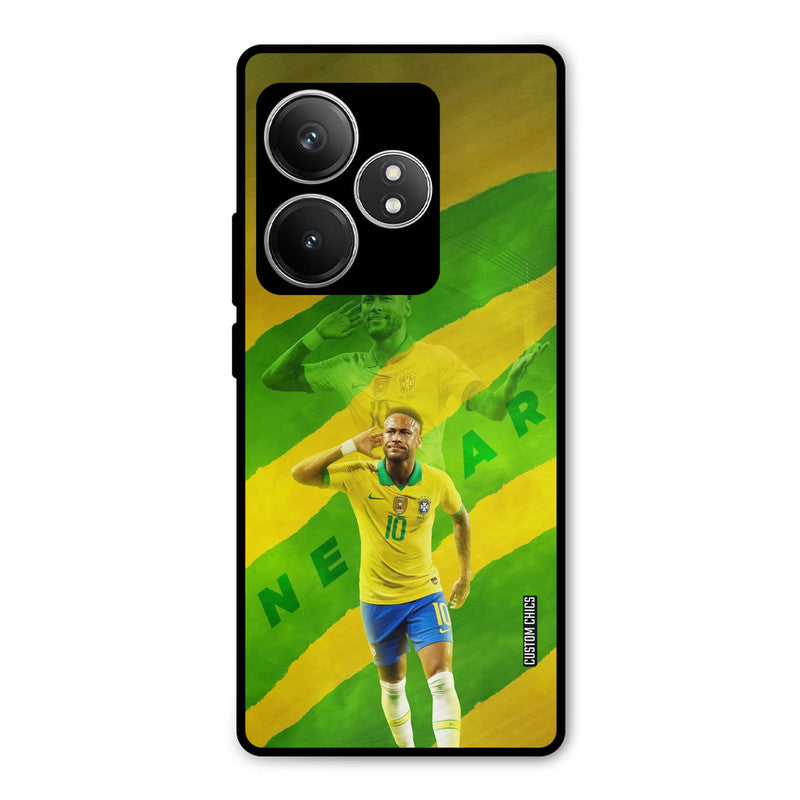 Green Yellow Neymar Realme GT 6T Mobile Back Cover - Sports PrintShield Case