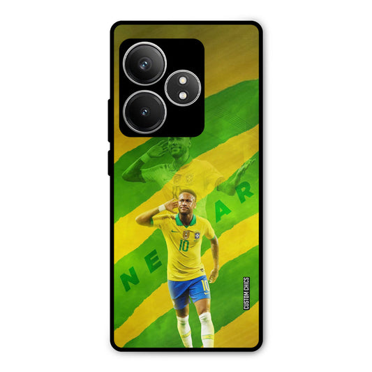 Green Yellow Neymar Realme GT 6T Mobile Back Cover - Sports PrintShield Case
