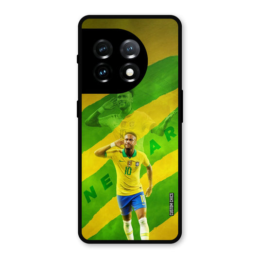 Green Yellow Neymar OnePlus 11 Mobile Back Cover - Sports PrintShield Case