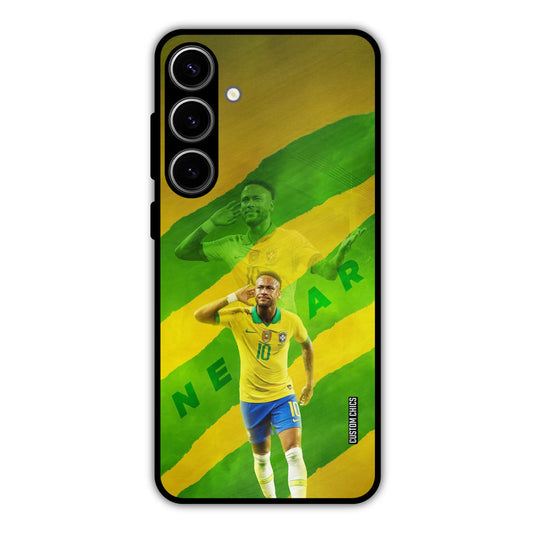 Green Yellow Neymar Samsung Galaxy S24 Plus Mobile Back Cover - Sports PrintShield Case