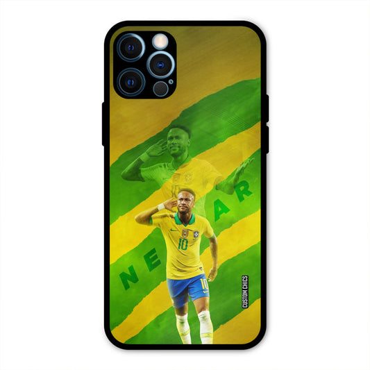 Green Yellow Neymar  iPhone 12 Pro Mobile Back Cover - Sports PrintShield Case