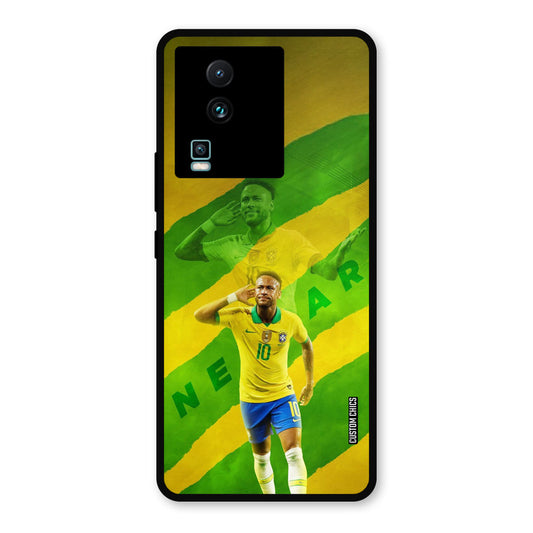 Green Yellow Neymar IQOO Neo 7 Pro Mobile Back Cover - Sports PrintShield Case