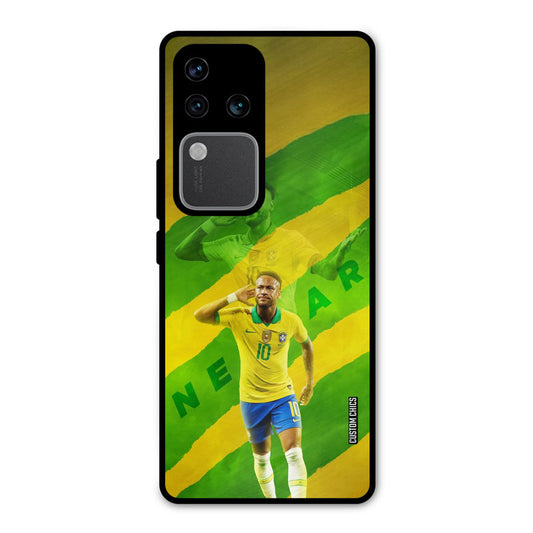 Green Yellow Neymar Vivo V30 Pro Mobile Back Cover - Sports PrintShield Case