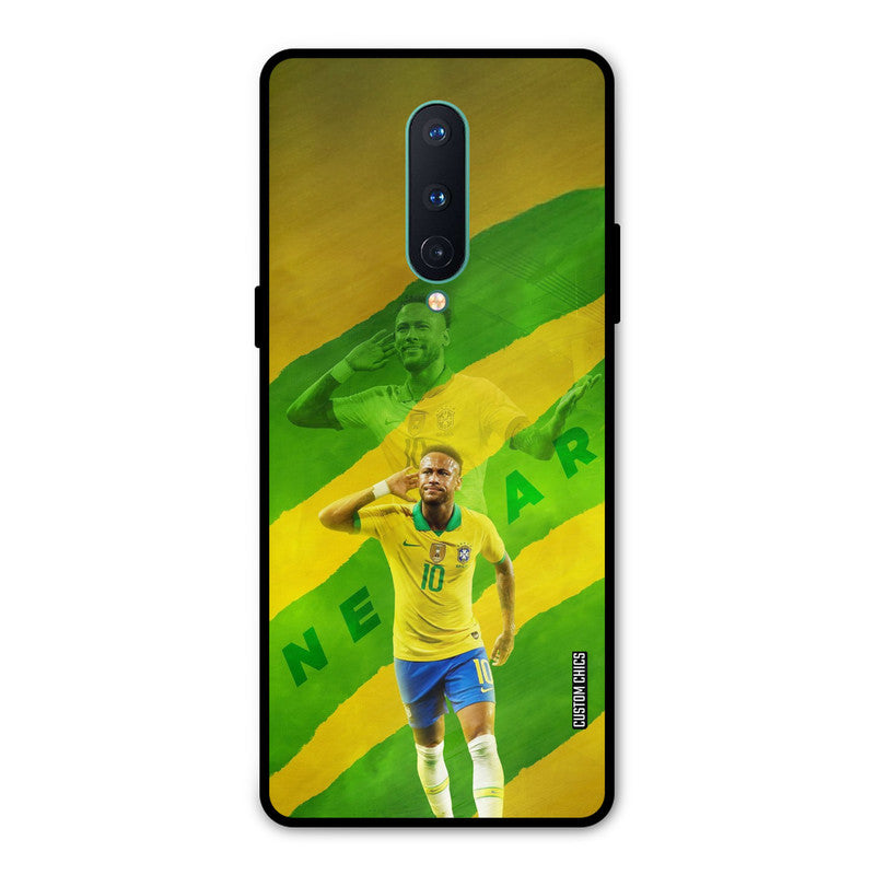 Green Yellow Neymar Oneplus 8 Mobile Back Cover - Sports PrintShield Case